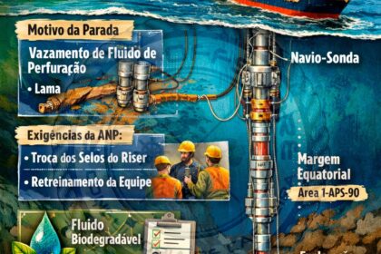 Plataforma de perfuração da Petrobras no poço Morpho na Foz do Amazonas