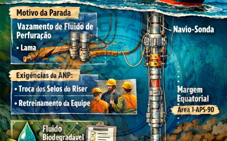 Plataforma de perfuração da Petrobras no poço Morpho na Foz do Amazonas