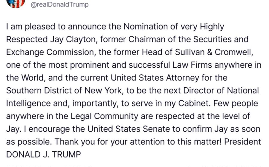Donald Trump e Jay Clayton em anúncio de nomeação para czar de IA na Casa Branca