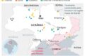 Mapa da Europa com símbolos de mineração de terras raras e bandeiras da UE e EUA