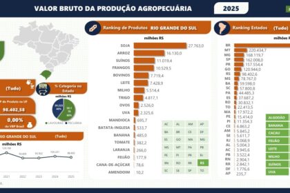 Soja e gado bovino sustentam VBP agropecuário de R$ 1,44 tri apesar de queda de 3%