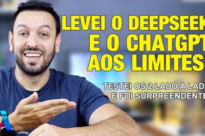 Pessoa usando celular com ChatGPT exibindo provador virtual de roupas sobre selfie