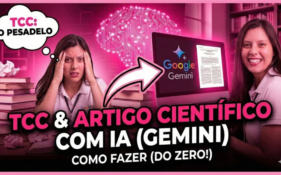 Interface do Gemini com comando @Gemini Notebook aberto mostrando cadernos de pesquisa