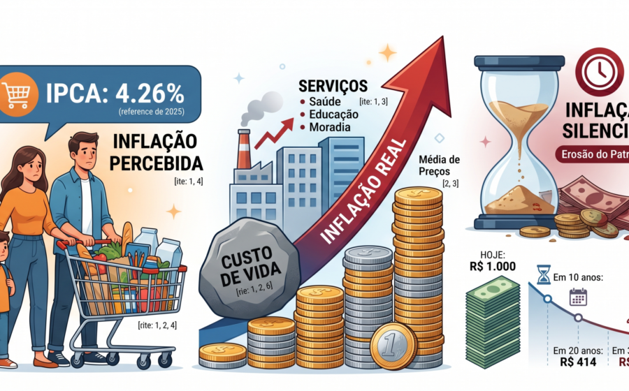 Gráfico comparando rentabilidade de investimentos prefixados, IPCA+ e CDI com inflação alta