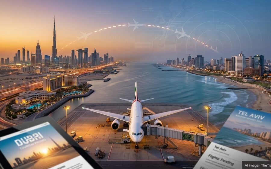 Aeronave da Flydubai em voo entre Dubai e Tel Aviv sob tensão geopolítica