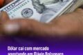 Flávio Bolsonaro em destaque com gráficos financeiros ao fundo simbolizando apoio do mercado