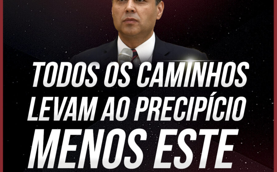 Dois caminhos divergentes convergindo para um abismo institucional escuro