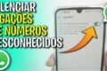 Smartphone exibindo tela do WhatsApp com transcrição automática de chamada de número desconhecido, recurso de privacidade no dispositivo
