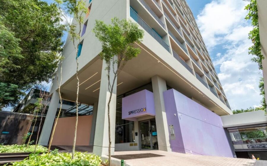 Prédio residencial Tryp Residences by Wyndham em construção na Vila Congonhas, São Paulo, próximo ao aeroporto