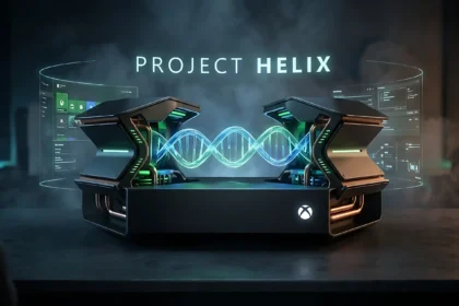 Logotipo Xbox com texto "Helix" e ícone de disco óptico simbolizando suporte a mídia física